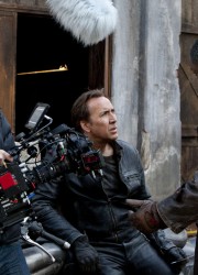 Nicolas Cage on Ghost Rider Set