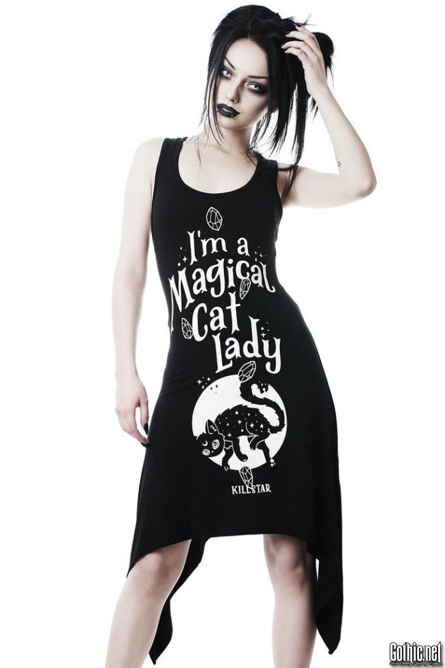 KillStar Black Cat Lace-Up Tunic